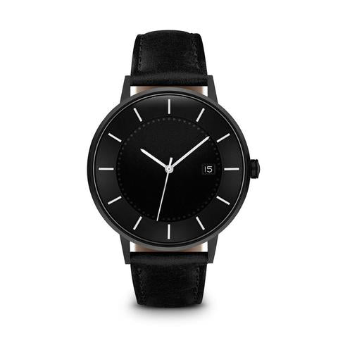 Black Leather Classical Watch