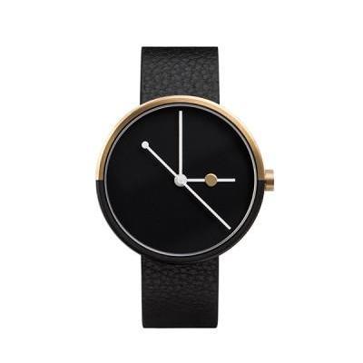 Black Leather Classical Watch